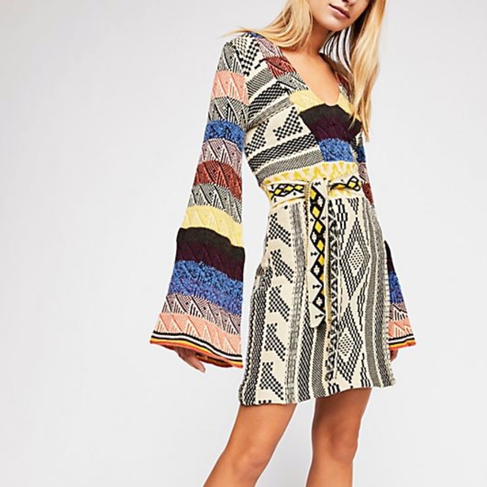 Free People Patchwork Sweater Dress